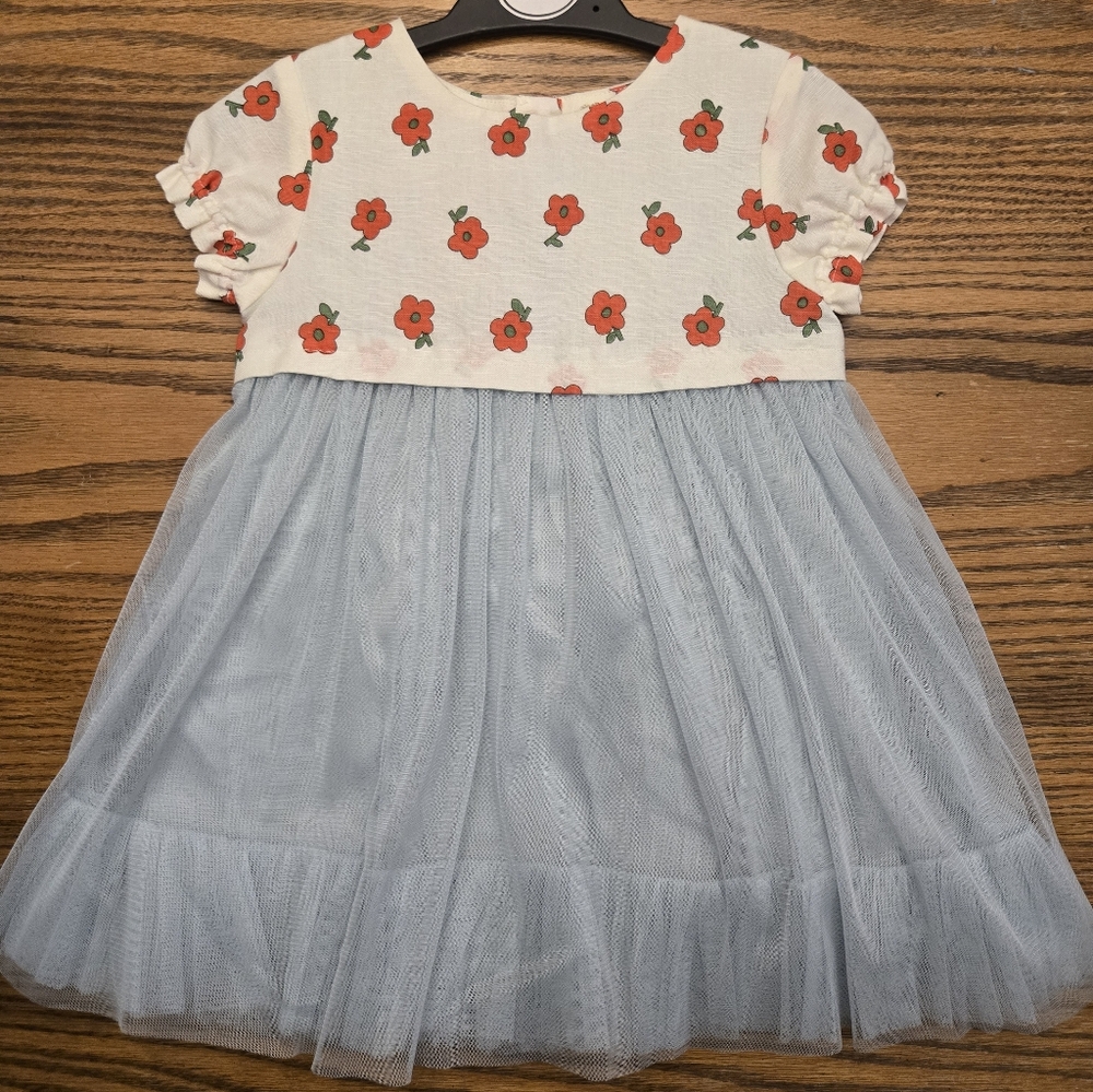 NWT Baby Boden flower tulle dress with matching bloomers. Size 12-18...runs big.